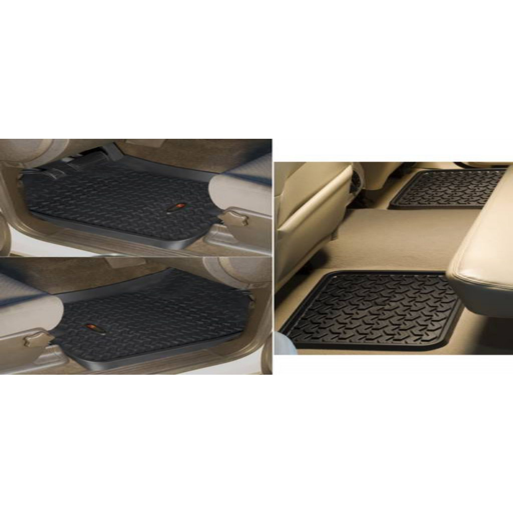 Rugged Ridge For Jeep Wrangler JK 07-10 Floor Liner Front/Rear/Cargo Black | 4 Door (TLX-rug12988.01-CL360A70)