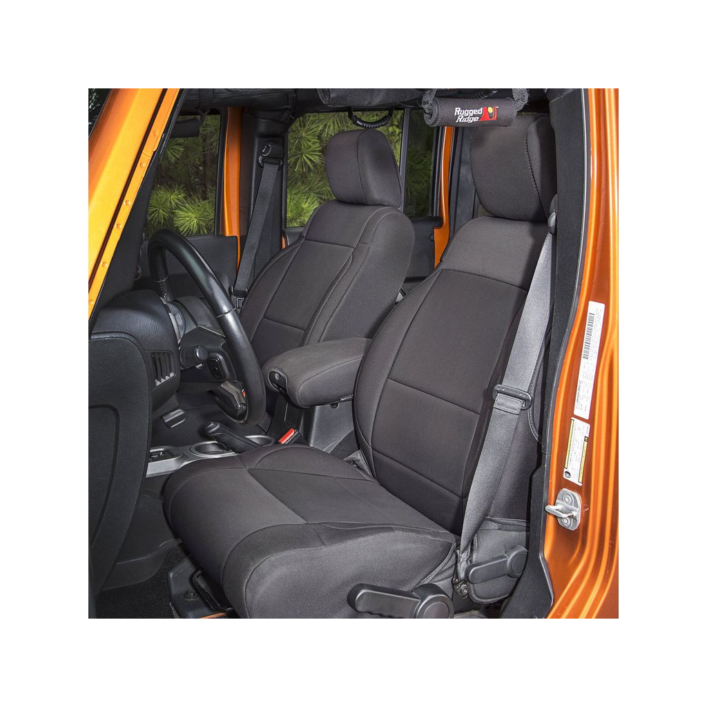 Rugged Ridge For Jeep Wrangler JK 2011 12 13 14 2018 Neoprene Seat Covers Front | (TLX-rug13215.01-CL360A70)
