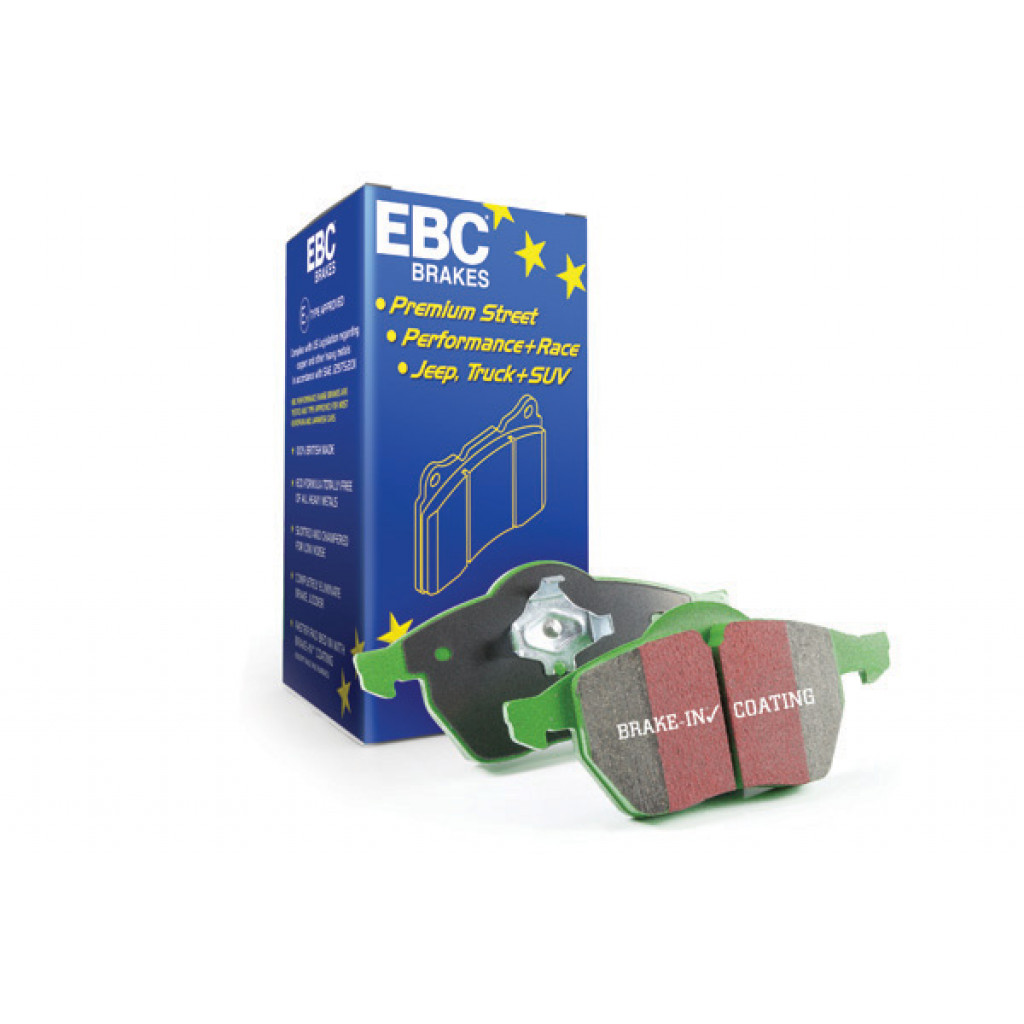 EBC For Honda Element 2003-2011 Front Brake Pads Greenstuff 2.4 | Pad A Dimensions: 142 x 57 x 18mm (TLX-ebcDP61655-CL360A72)