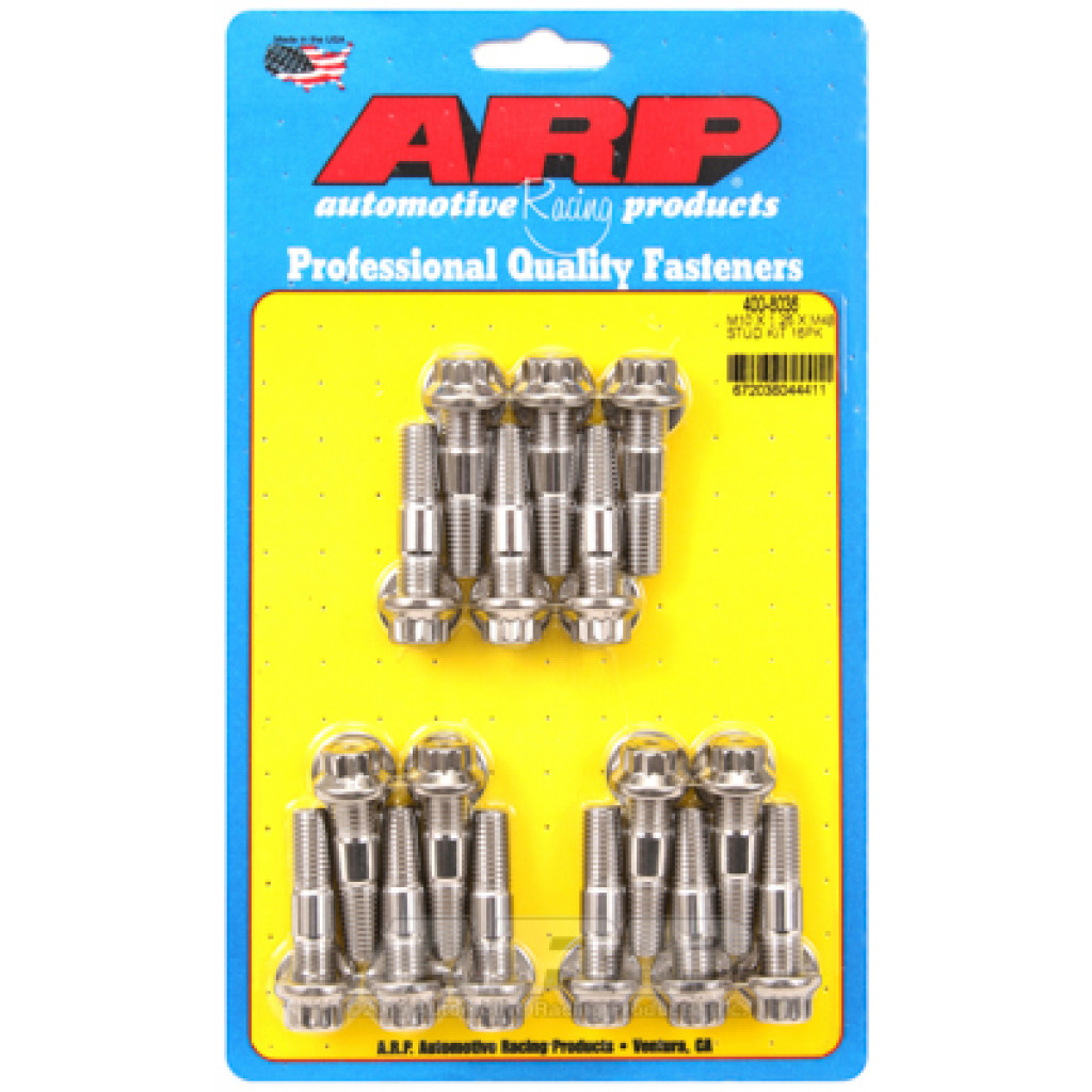 ARP Stud Kit M10 x 1.25 x 48 Stainless Steel 12pt Broached 16/pkg | (TLX-arp400-8036-CL360A70)