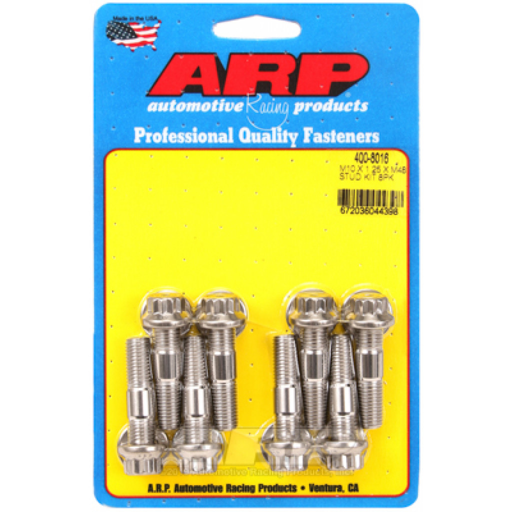 ARP Stud Kit Sport Compact M10 x 1.25 x 48mm Stainless Accessory Studs 8 pack | (TLX-arp400-8016-CL360A70)