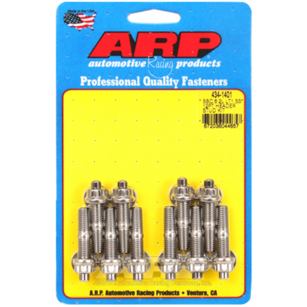 ARP Header Stud Kit For Chevy 6.2L LT1 SB Stainless Steel 12PT | (TLX-arp434-1401-CL360A70)