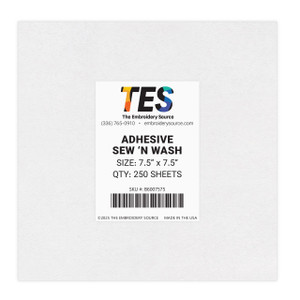 CLEARANCE - Adhesive Sew 'N Wash | 7.5" x 7.5" 250 Sheets