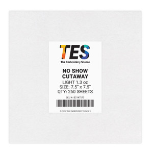 No Show Cutaway | Light 1.3 oz | White | 7.5" x 7.5" | 250 Sheets