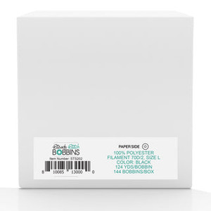 Steady Stitch Paper Sides Style L Polyester Prewound Black Bobbins (144/box)
