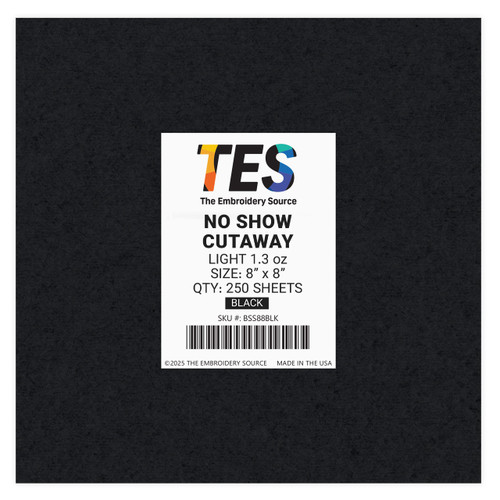 No Show Light Cutaway | Black | 8" x 8" | 250 Sheets