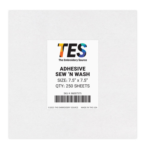 CLEARANCE - Adhesive Sew 'N Wash | 7.5" x 7.5" 250 Sheets