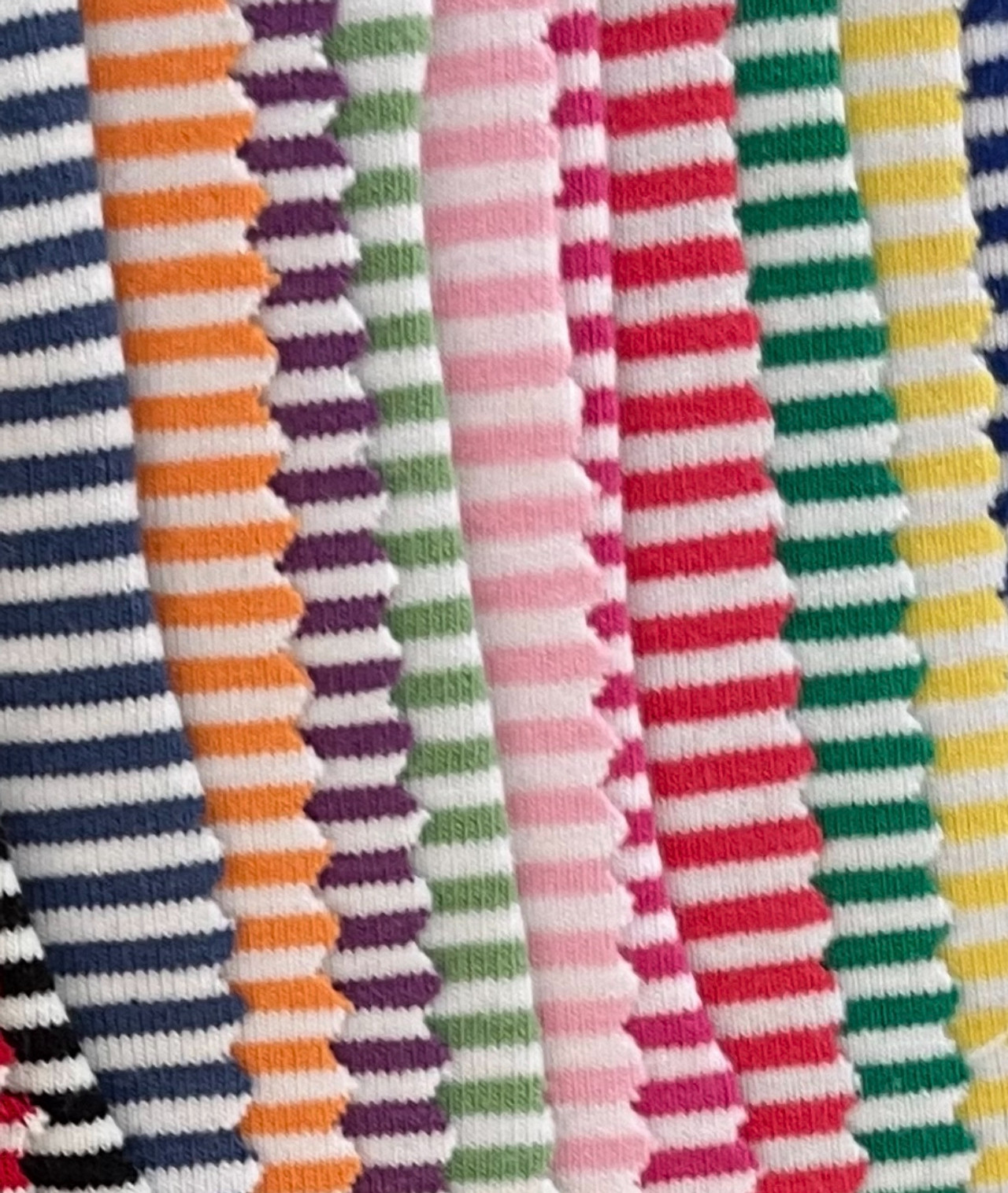 multi-color knit stripe fabric swatches