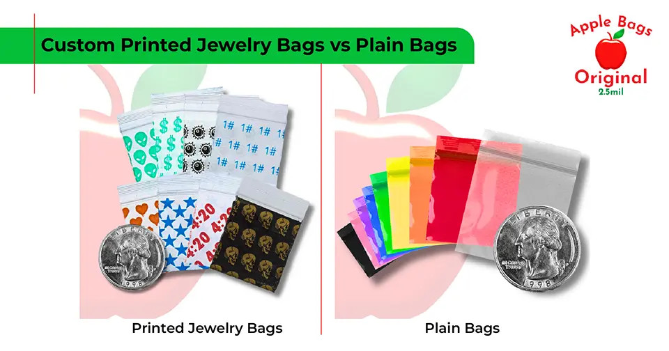 Custom Printed Jewelry Bags vs Plain Bags