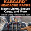 3052916 - KabGard Heavy-Duty Steel Pickup Truck Headache Rack Bundle with Mounting Brackets for Extra Wide Toolbox, 69 Inches