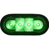 SL62GO - 6 Inch LED Oval Strobe Light With Green LEDs And Clear Lens