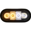 SL62AC - 6 Inch LED Oval Strobe Light With Amber/Clear LEDs And Clear Lens