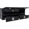 1725651 - 21x13x88 Inch Gloss Black Diamond Tread Aluminum Pick-Up Truck Contractor With Lower Drawers Topsider Tool Box
