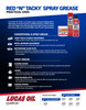 Lucas Oil 10574 Red "N" Tacky Grease NLGI#2, 1 lb Tub