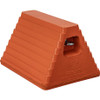 WC6810LP - Orange Heavy Duty Rubber Wheel Chock with Recessed Chain Eye 10x8x6 Inch