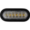SL60AC - 6 Inch LED Oval Strobe Light with 12 LEDs, Amber/Clear, Not Heated
