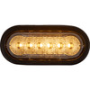 SL60AG - 6 Inch LED Oval Strobe Light with 12 LEDs, Amber/Green, Not Heated