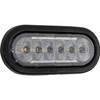 SL61AC - 6 Inch LED Oval Strobe Light with 12 LEDs, Amber/Clear, Heated