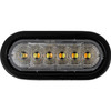 SL61AC - 6 Inch LED Oval Strobe Light with 12 LEDs, Amber/Clear, Heated