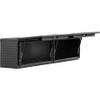 1722363 - 18x16x72 Inch Matte Black Diamond Tread Aluminum Topsider Truck Box with Flip-Up Doors