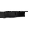 1722363 - 18x16x72 Inch Matte Black Diamond Tread Aluminum Topsider Truck Box with Flip-Up Doors
