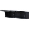 1722365 - 18x16x90 Inch Matte Black Diamond Tread Aluminum Topsider Truck Box with Flip-Up Doors