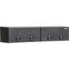 1722365 - 18x16x90 Inch Matte Black Diamond Tread Aluminum Topsider Truck Box with Flip-Up Doors