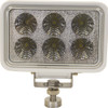 1493218 - 4 Inch by 6 Inch Rectangular LED Clear Spot Light With White Housing