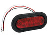 5626510 - 6 Inch Red Oval Stop/Turn/Tail Light with 10 LEDs Kit (PL-3 Connection, Includes Grommet and Plug)