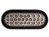 SL66CA - Amber 6 Inch Oval Recessed LED Strobe Light with Quad Flash (Amber LEDs, Clear Lens)