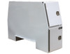 BP855524W - 55x24x85 Inch Offset Floor White Steel Backpack Truck Box - 9.1 Inch Offset