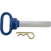 66127 - Blue Poly-Coated Handle on Steel Hitch Pin - 1 x 4-1/2 Inch Usable Length