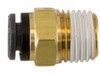 NC00M25P125 - Brass/Poly DOT Push-In Male Connector 1/4 Inch Tube O.D. x 1/8 Inch Pipe Thread