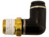 NE90M375P25S - Brass/Poly DOT Push-In Swivel Male Elbow 3/8 Inch Tube OD x 1/4 Inch Pipe Thread