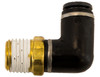 NE90M375P375S - Brass/Poly DOT Push-In Swivel Male Elbow 3/8 Inch Tube OD x 3/8 Inch Pipe Thread