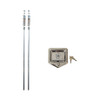 L8825 - Stainless Double Point T-Handle Latch with Mounting Holes and Rods