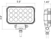 1492190 - Ultra Bright 6 Inch Wide Rectangular Clear LED Spot Light