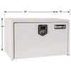 1702200 - 18x18x24 Inch White Steel Underbody Truck Box with Paddle Latch