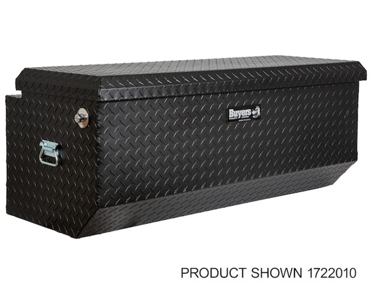 1722010 - 19x20/16x47 Inch Textured Matte Black Diamond Tread Aluminum All-Purpose Chest with Angled Base