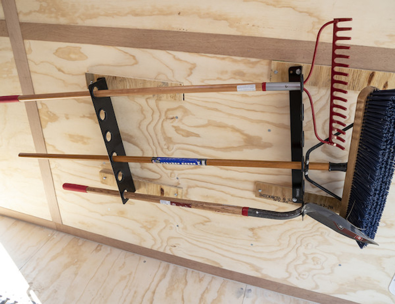 LT37 - Horizontal Hand Tool Rack for Enclosed Landscape Trailers