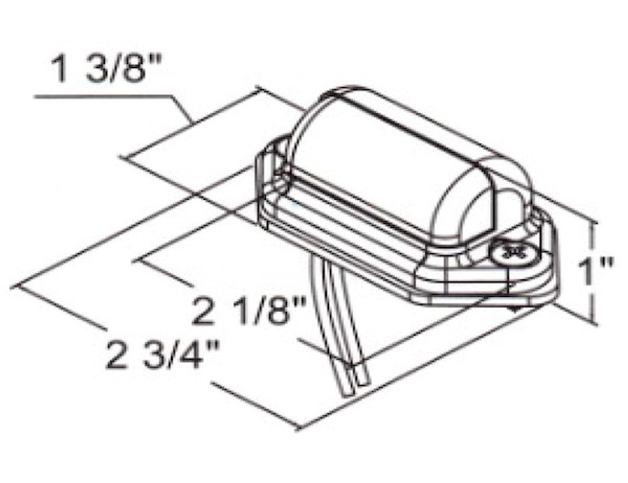 5622132 - 2 Inch License/Utility Light with 2 LEDs and Stripped Leads - Bulk, Sold in Multiples of 10