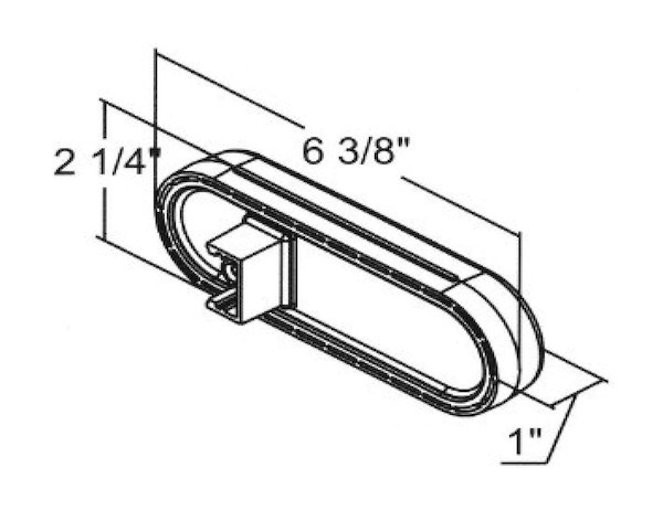 5626352 6 Inch Clear Oval Interior Dome Light With 10 LED and White