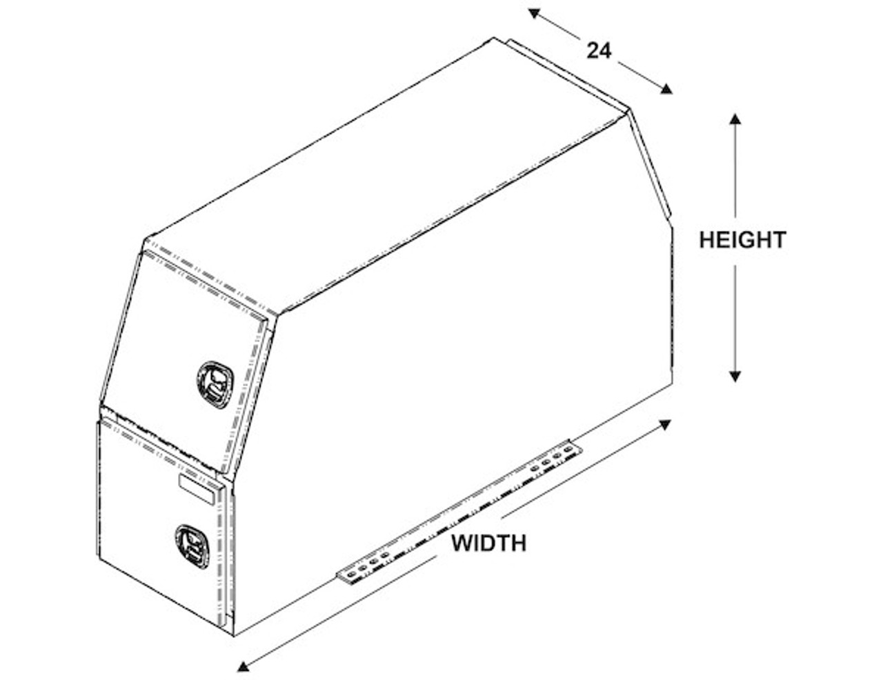 BP855924 - 59x24x85 Inch Flat Floor Diamond Tread Aluminum Backpack Truck Box