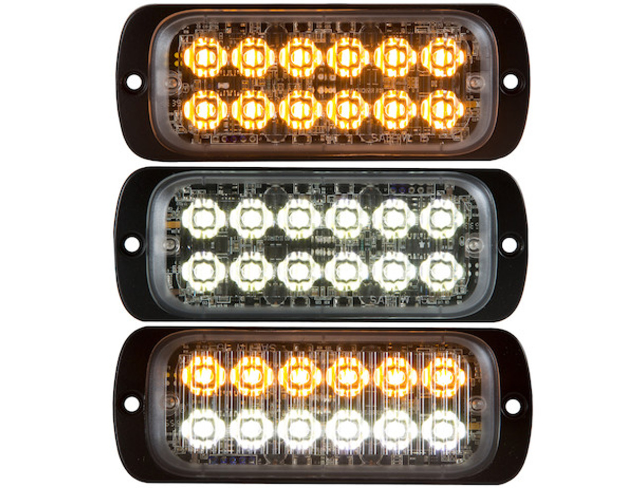 8892602 - Thin Dual Row 4.5 Inch Amber/Clear LED Strobe Light