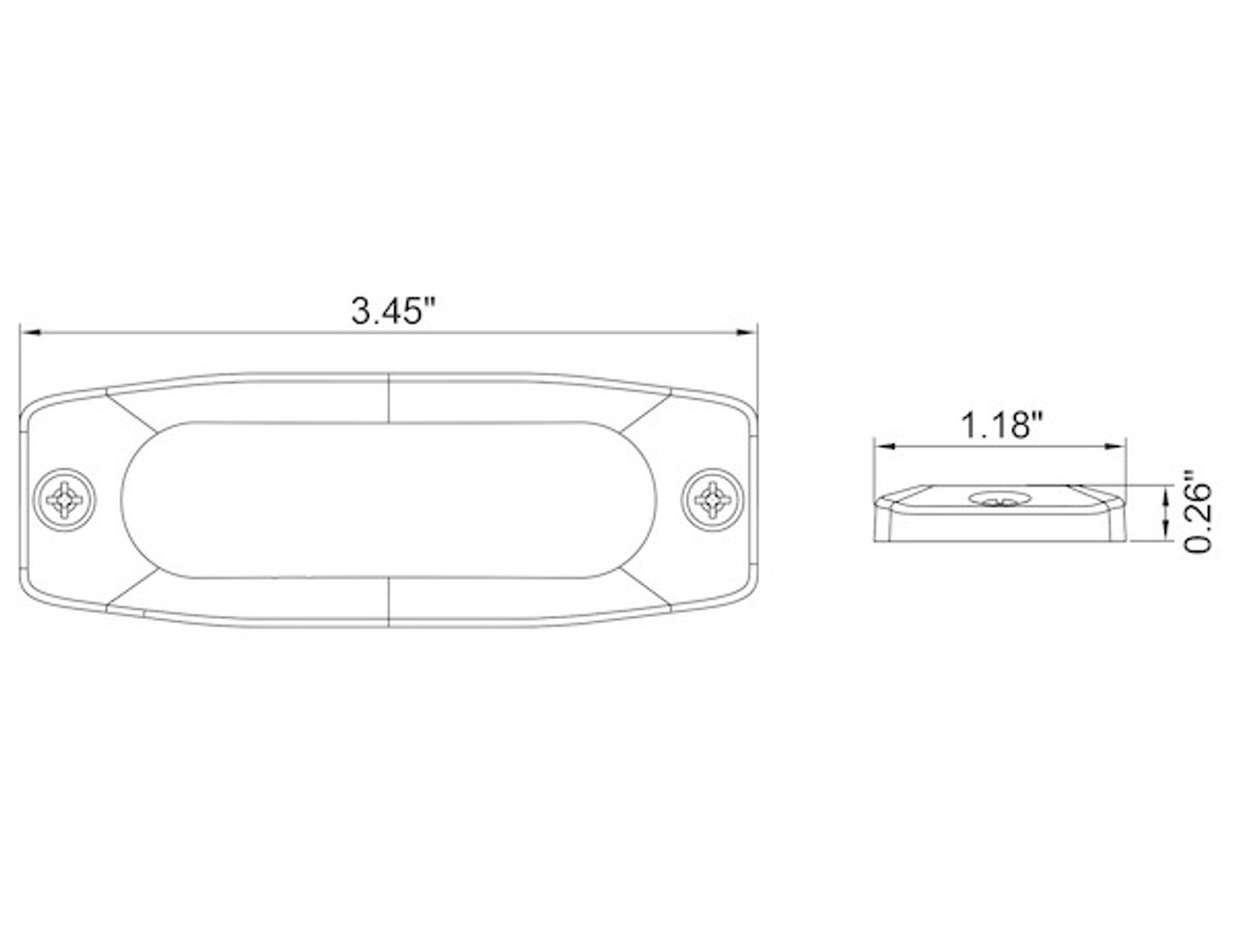 8892230 - Ultra Thin 3.5 Inch Amber LED Strobe Light