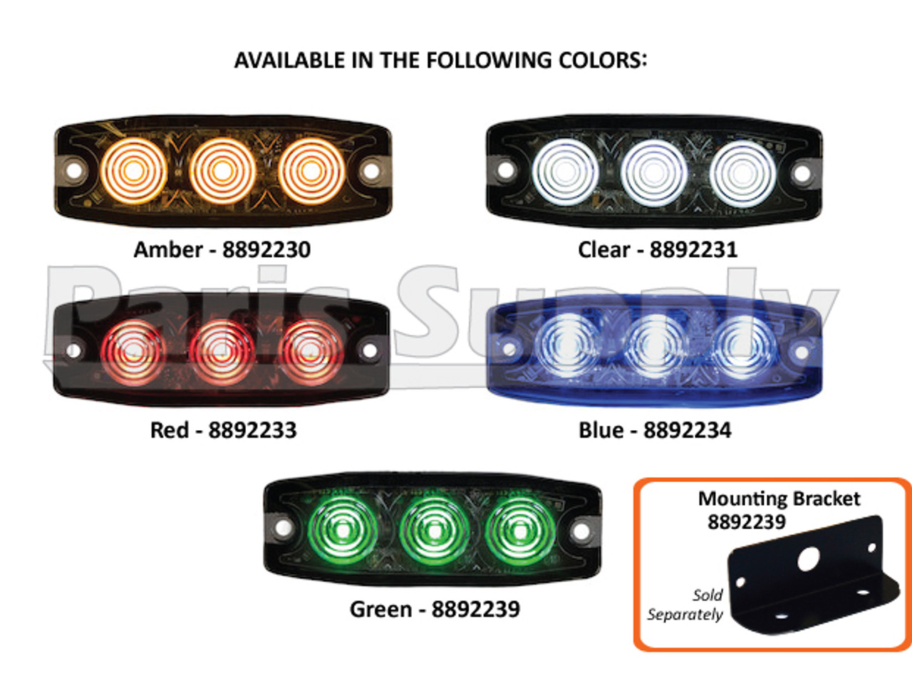8892230 - Ultra Thin 3.5 Inch Amber LED Strobe Light