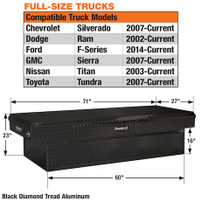 1729425 - 23x27x71 Inch Black Diamond Tread Aluminum Crossover Truck Box