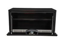 1703304 - 14x16x30 Inch Black Steel Underbody Truck Box with Built-In Shelf