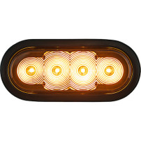 SL62AO - 6 Inch LED Oval Strobe Light With Amber LEDs And Amber Lens