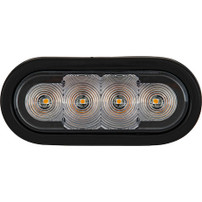 SL62CA - 6 Inch LED Oval Strobe Light With Amber LEDs And Clear Lens